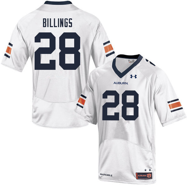 Men #28 Jackson Billings Auburn Tigers College Football Jerseys Sale-White